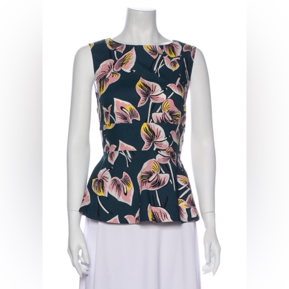 Marni Pink and Orange Peplum Blouse